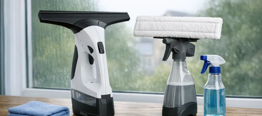 Fenstersauger mit oder ohne Spruehfunktion bedienen: Vor- und Nachteile erklaert