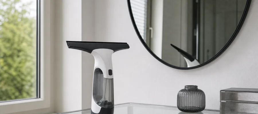Fenstersauger fuer Spiegel, Glas und Glastische sicher und effektiv verwenden